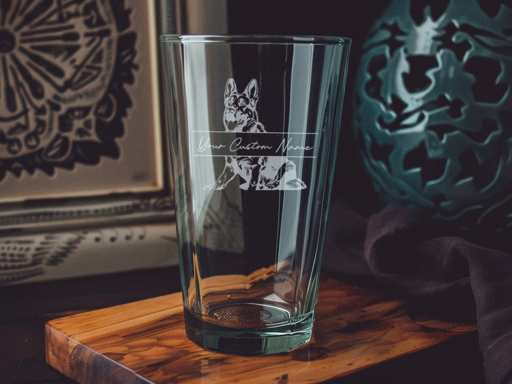 German Shepherd Pint Glass: Personalized Dog Lover Gift