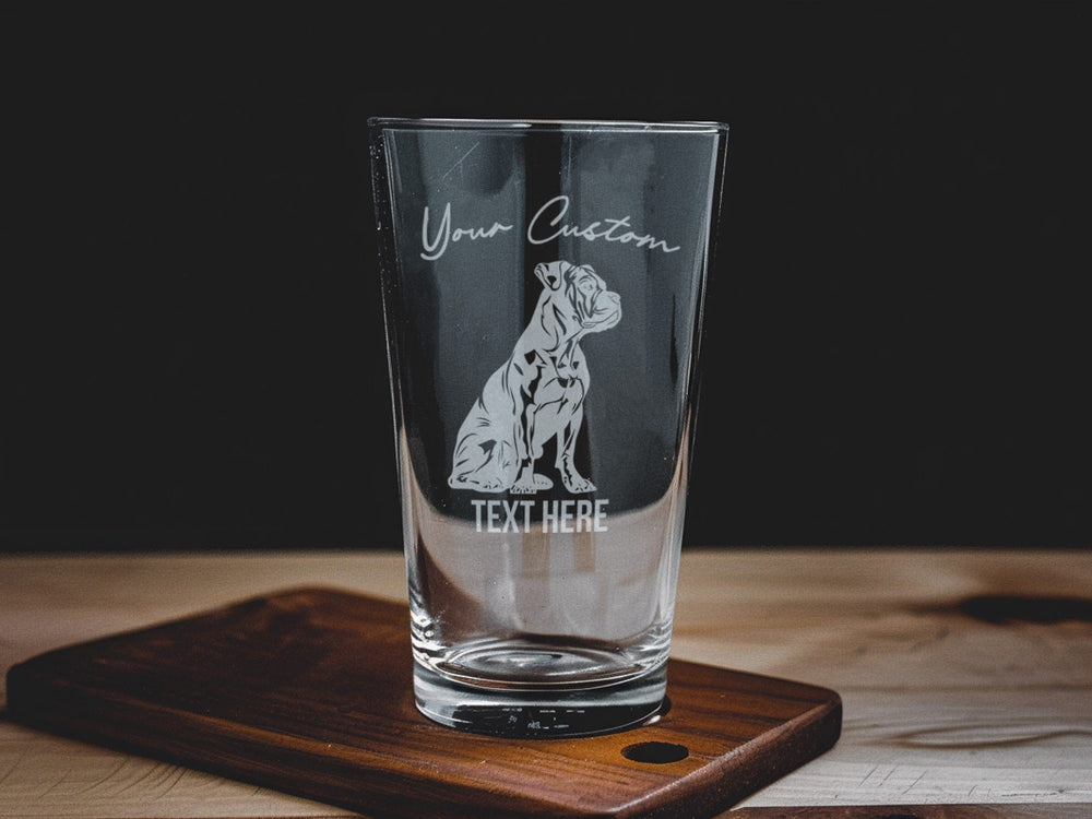 Personalized Cane Corso Pint Glass: Engraved Dog Lover Gift