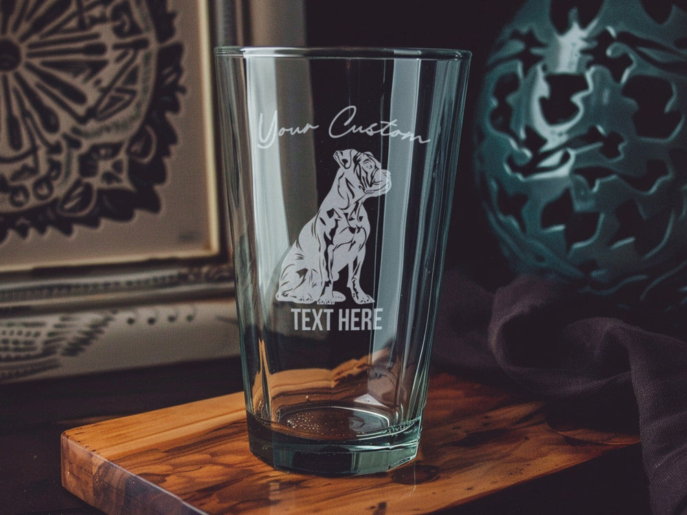 Personalized Cane Corso Pint Glass: Engraved Dog Lover Gift