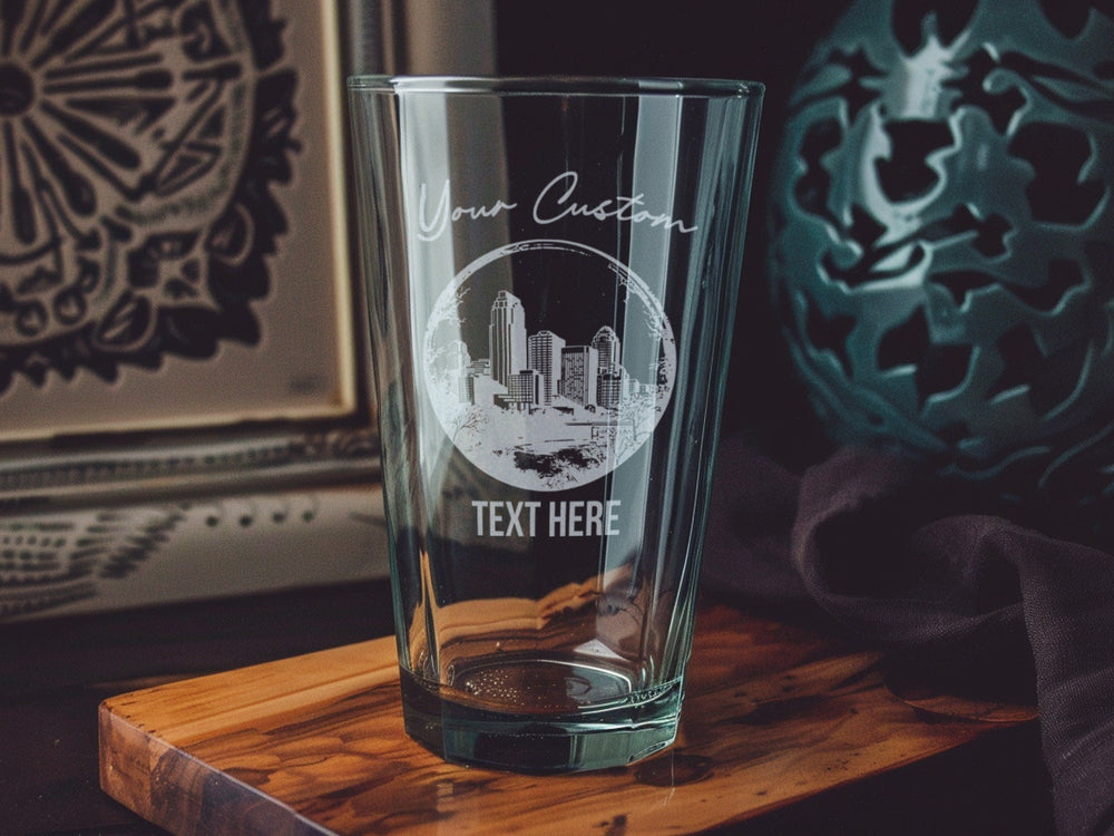 Personalized Omaha Pint Glass: Laser Engraved Craft Beer Gift