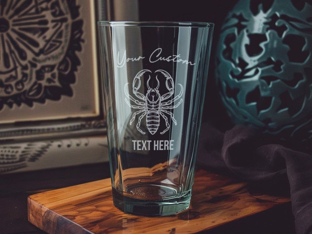 Emperor Scorpion Pint Glass, Beer Lover Gift, Unique Barware, Collectible Glassware, Home Pub Accessory