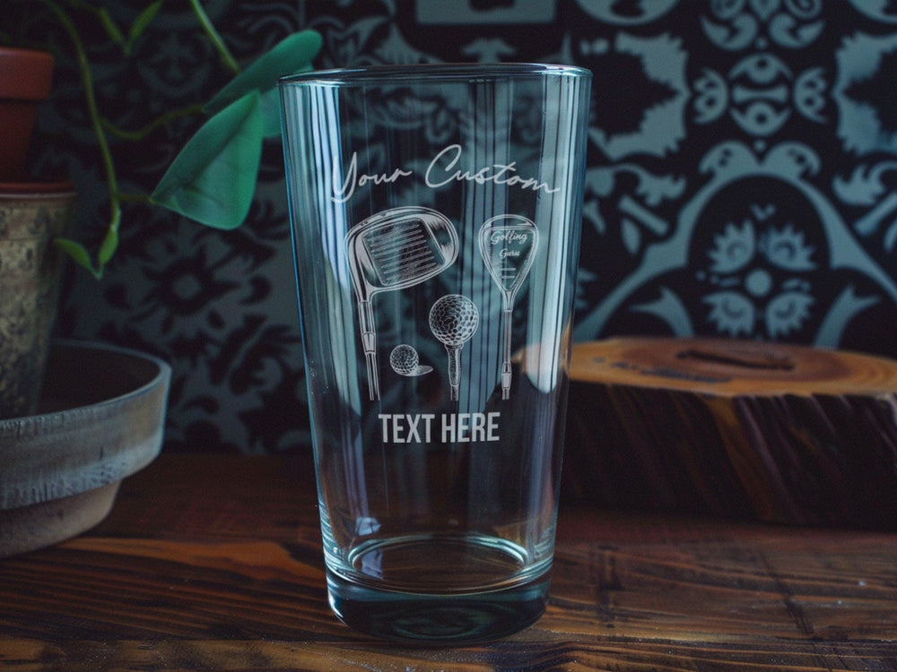 Golf Clubs Pint Glass: Personalized Golf Lover Gift