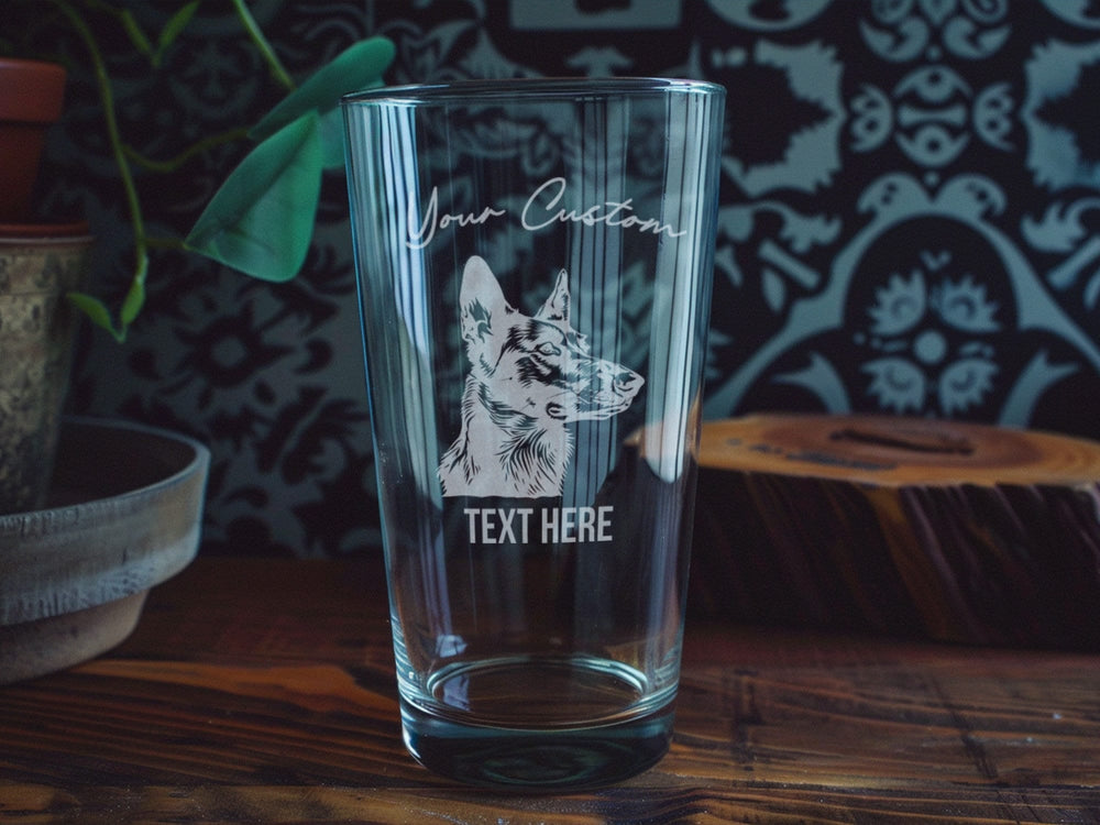 Dutch Shepherd Pint Glass: Personalized Dog Lover Gift
