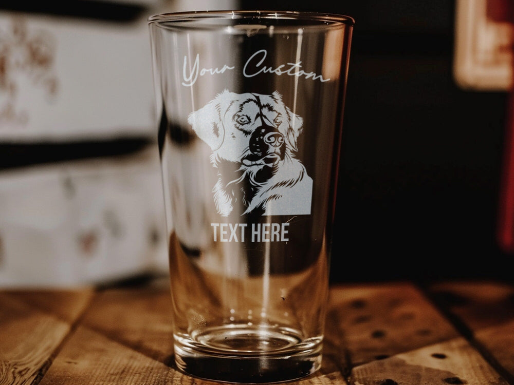 Entlebucher Mountain Dog Pint Glass: Personalized Barware Gift