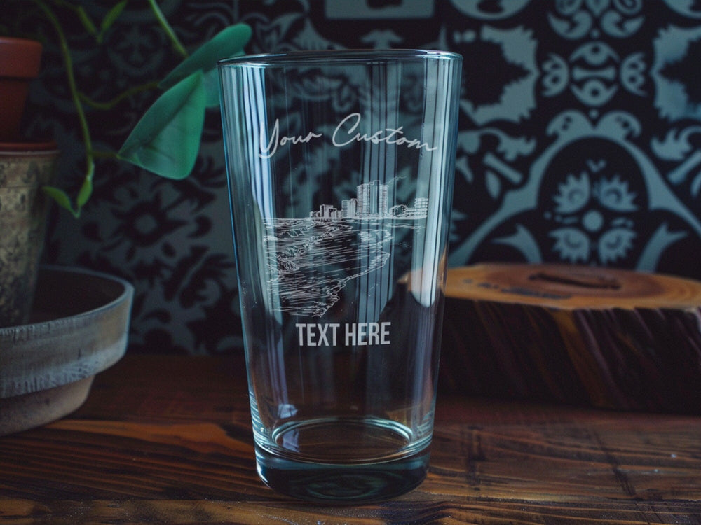Virginia Beach Pint Glass: Personalized Coastal Drinkware