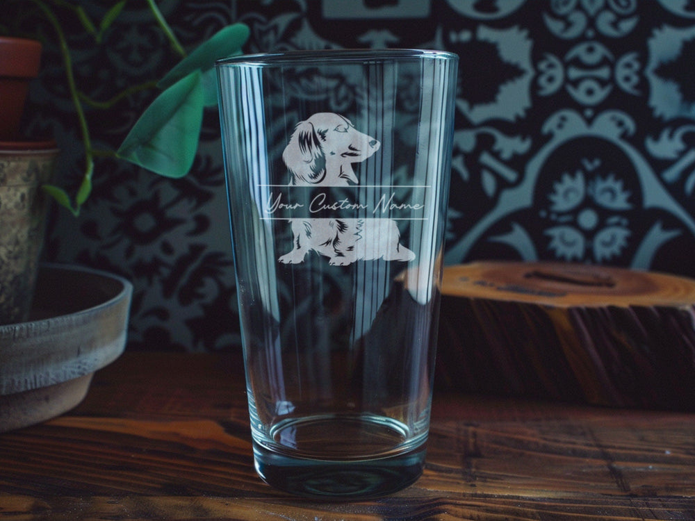 Dachshund Pint Glass, Beer Lover Gift, Dog Themed Drinkware, Home Bar Accessory, Unique Glassware