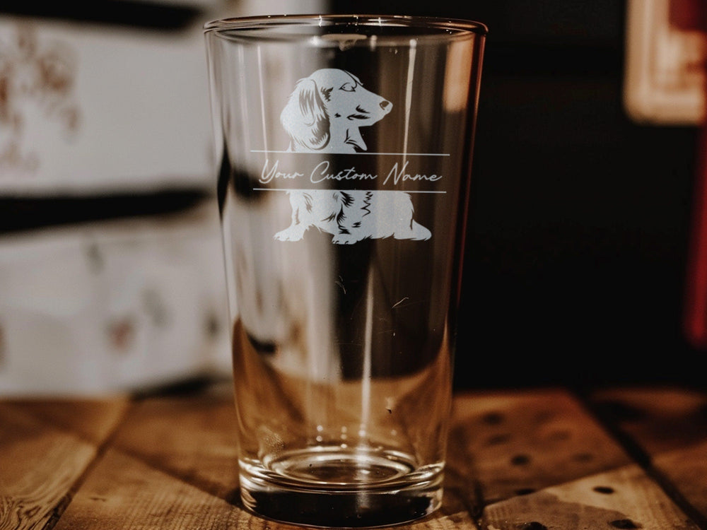 Dachshund Pint Glass, Beer Lover Gift, Dog Themed Drinkware, Home Bar Accessory, Unique Glassware