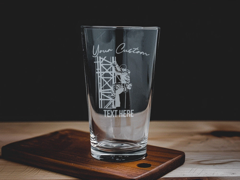 Tower Climber Pint Glass: Personalized Beer Lover Gift