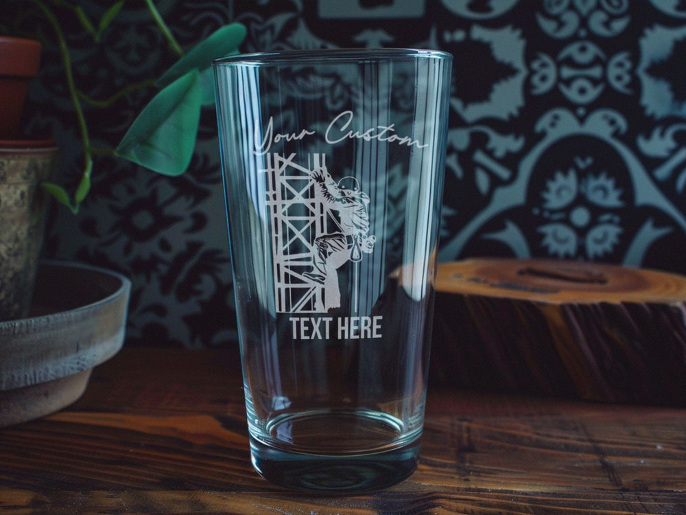 Tower Climber Pint Glass: Personalized Beer Lover Gift
