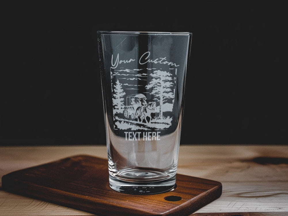 Oregon Trail Pint Glass: Personalized Historic Souvenir Barware