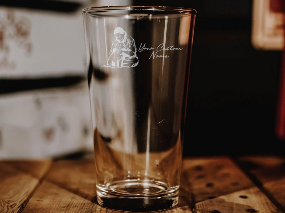 Personalized Veterinarian Pint Glass: Engraved Puppy Care Gift