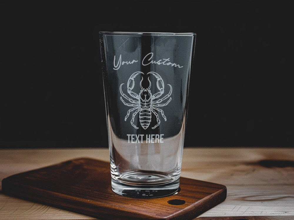 Emperor Scorpion Pint Glass, Beer Lover Gift, Unique Barware, Collectible Glassware, Home Pub Accessory