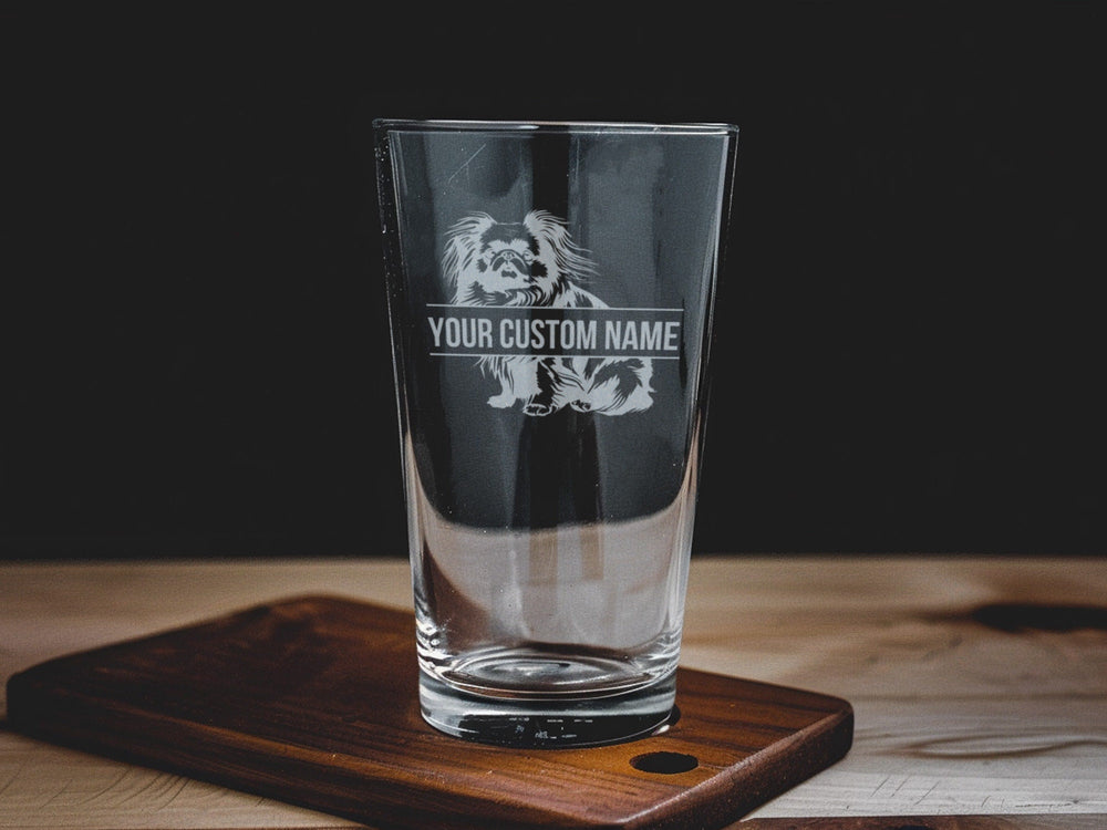 Personalized Pekingese Pint Glass: Engraved Dog Lover Gift