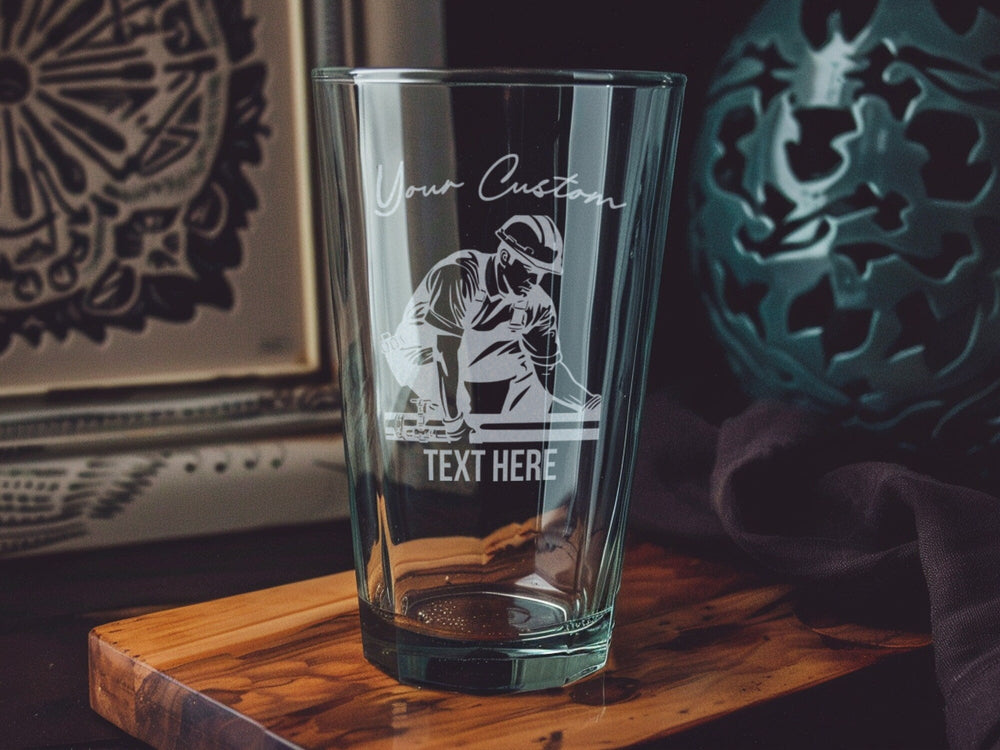 Personalized Pipefitter Pint Glass: Laser Engraved Beer Gift