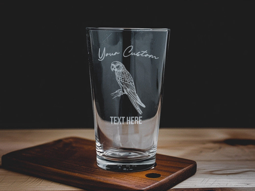 Meyer's Parrot Pint Glass: Personalized Bird Lover Gift