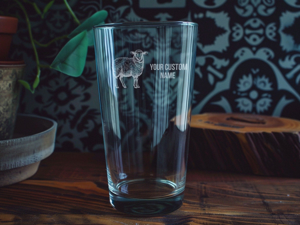 Cheviot Sheep Pint Glass, Beer Lover Gift, Collectible Glassware, Unique Barware, Home Pub Essential