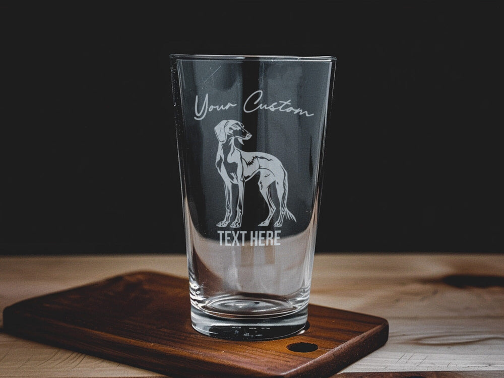 Saluki Pint Glass: Personalized Dog Breed Beer Glass