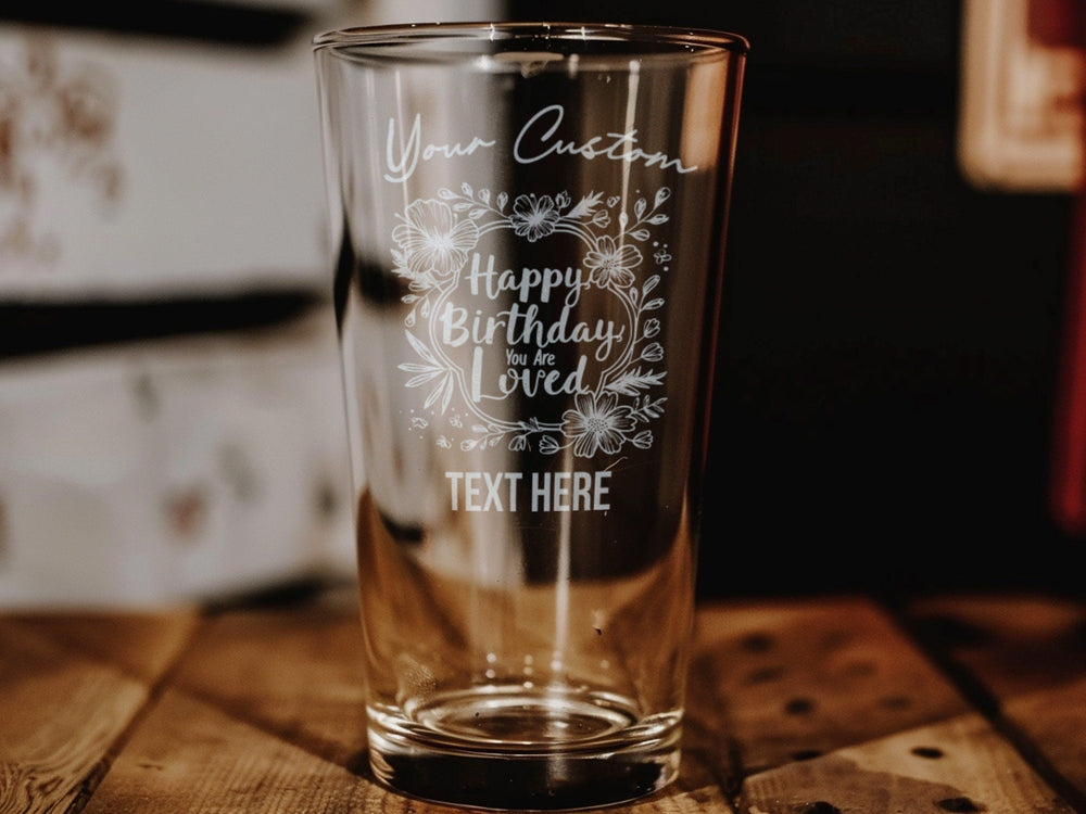 Personalized Birthday Pint Glass: Engraved Keepsake Drinkware