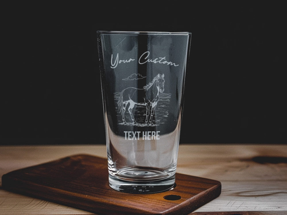 Rocky Mountain Horse Pint Glass: Personalized Equestrian Barware