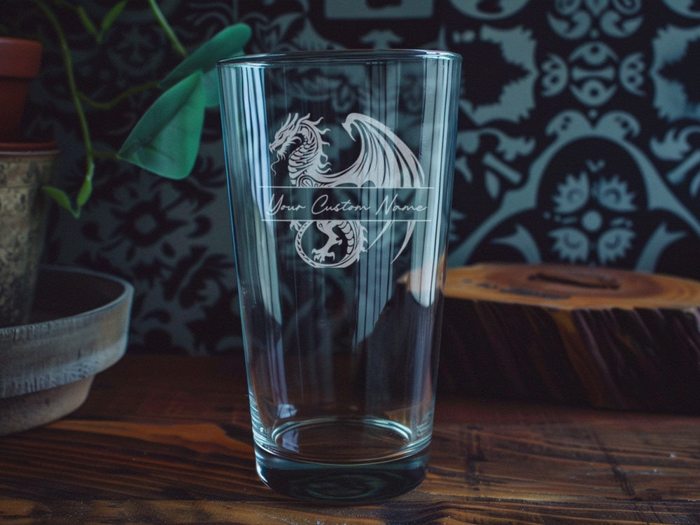 Chinese Dragon Pint Glass: Personalized Beer Glassware