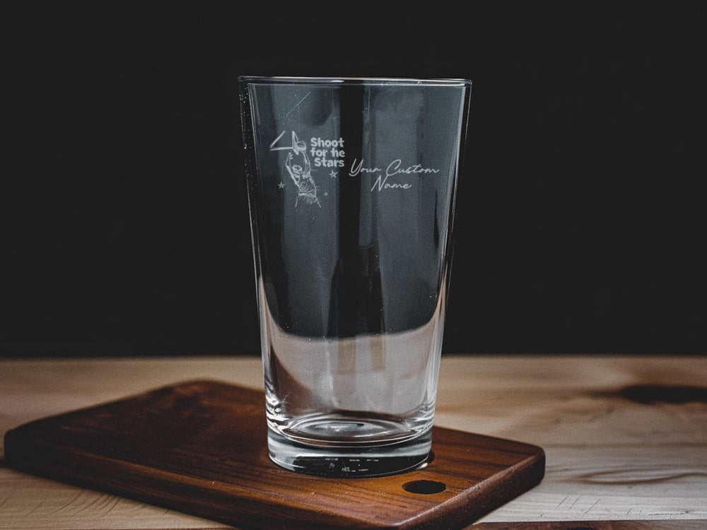 Personalized Basketball Pint Glass: Engraved Sports Fan Gift