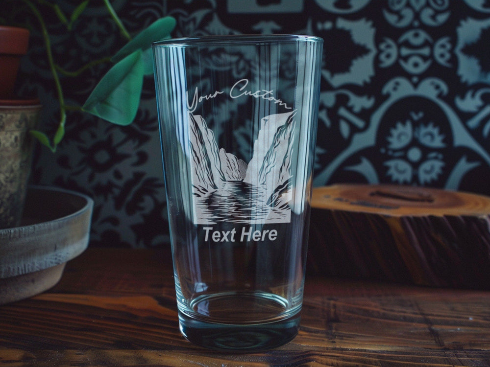 Norwegian Fjords Pint Glass: Personalized Nordic Landscape Beer Mug