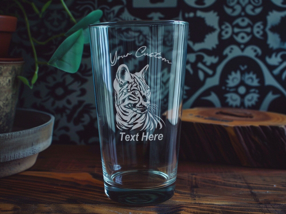 Bengal Cat Pint Glass: Personalized Laser-Engraved Gift