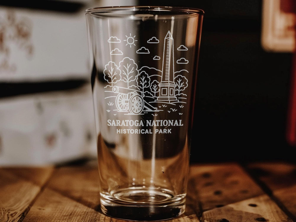 Saratoga National Historical Park Pint Glass – American Revolution Battlefield Souvenir Drinkware