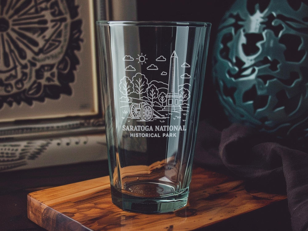 Saratoga National Historical Park Pint Glass – American Revolution Battlefield Souvenir Drinkware