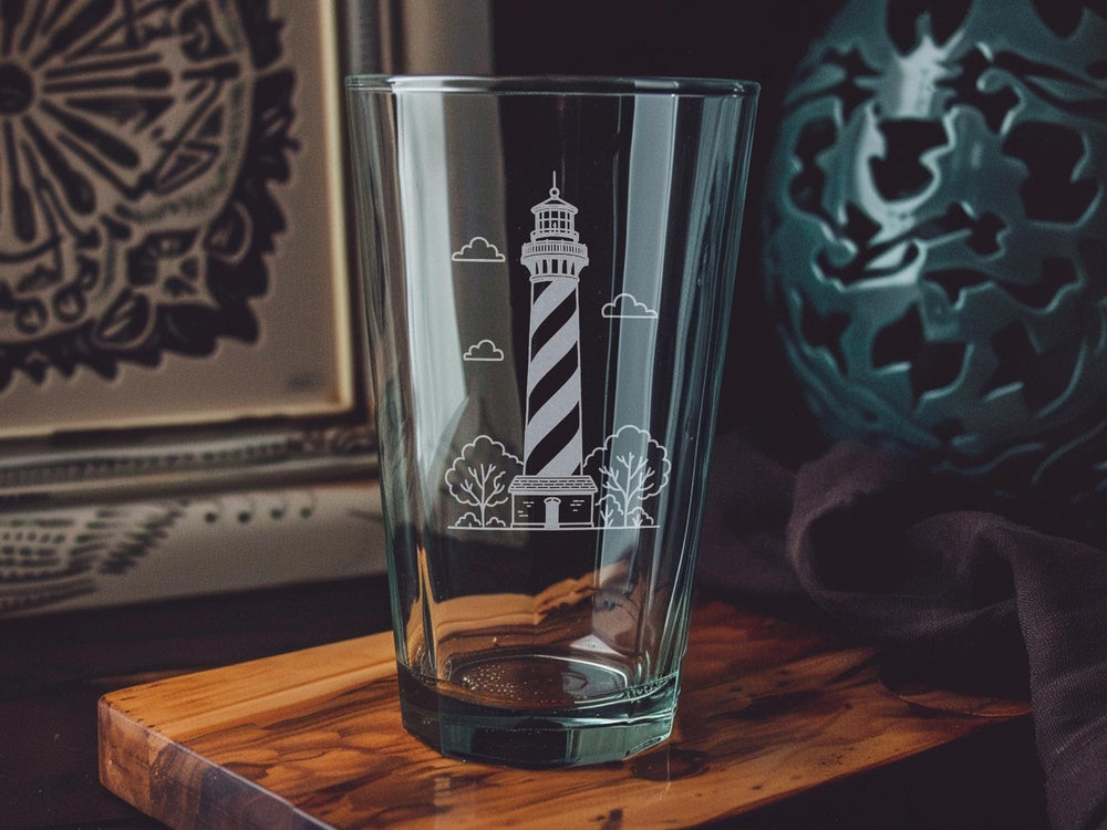 St. Augustine Lighthouse Pint Glass: Historic Florida Nautical Drinkware