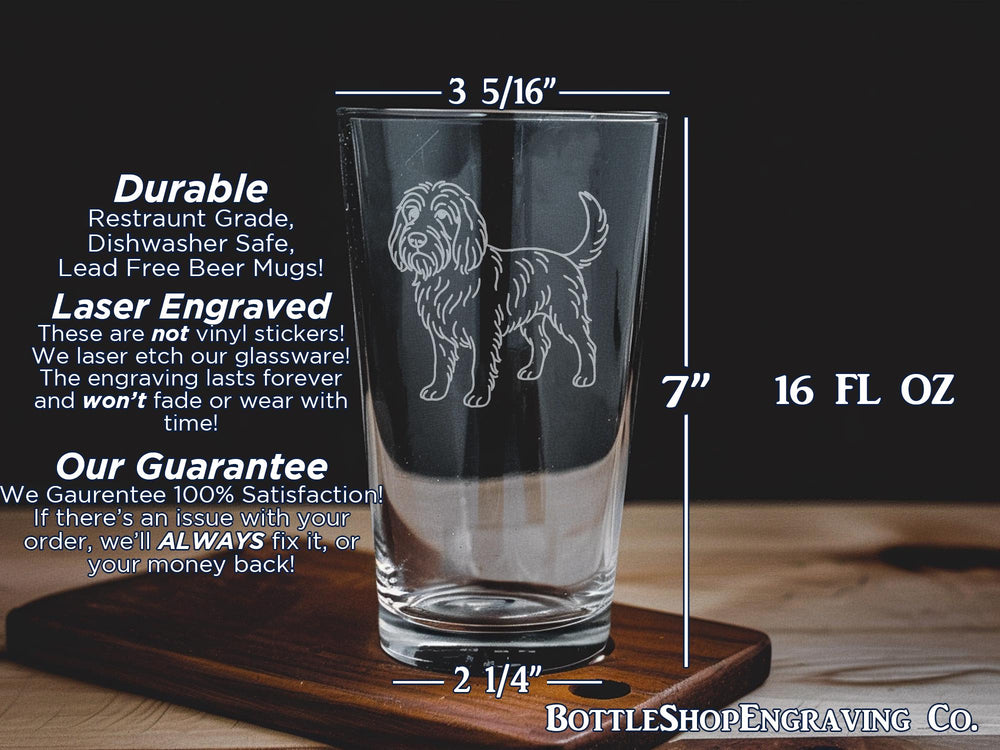 Grand Basset Griffon Vendéen Pint Glass: Elegant Dog Lover Gift