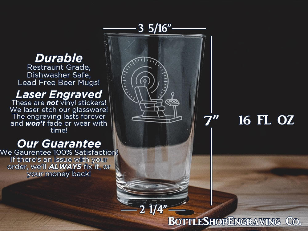 Time Machine Pint Glass: Sci-Fi Time Travel Gift
