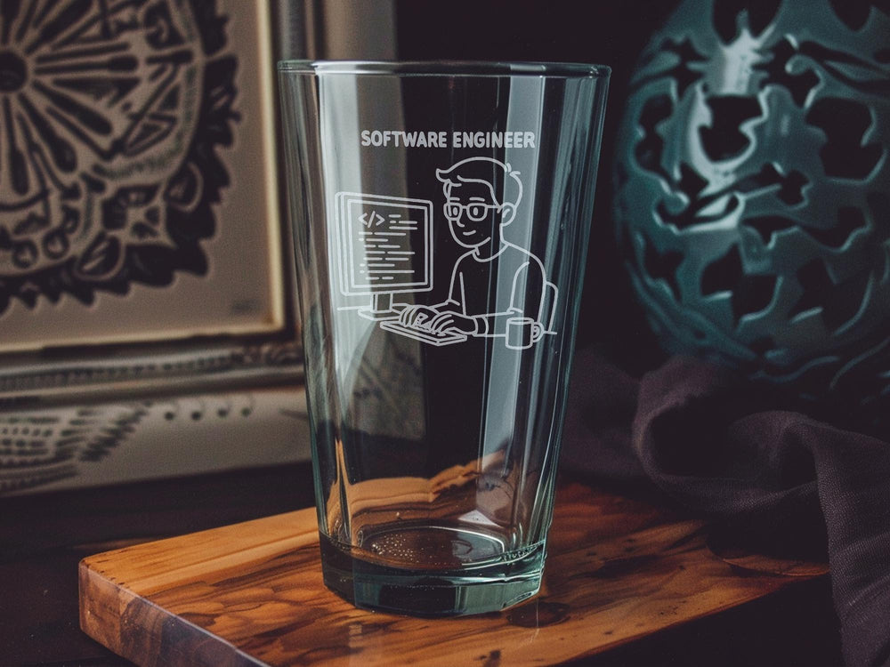 Software Engineer Pint Glass: Funny Coding Gift for Programmers