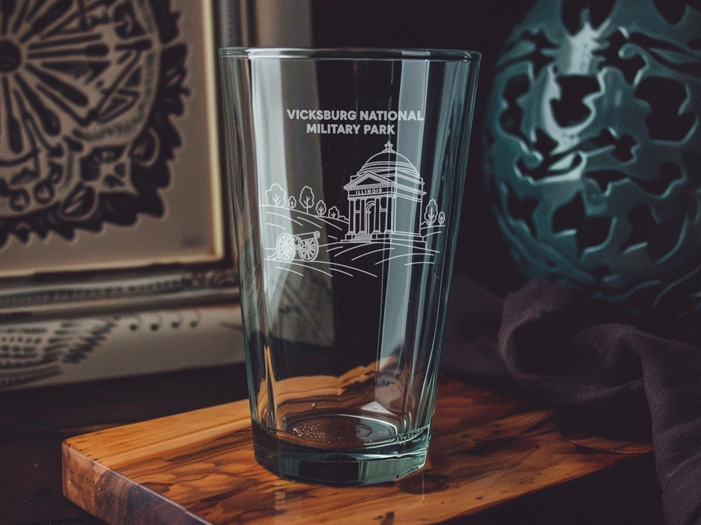 Vicksburg National Military Park Pint Glass – Civil War Battlefield Scene Souvenir Drinkware Gift