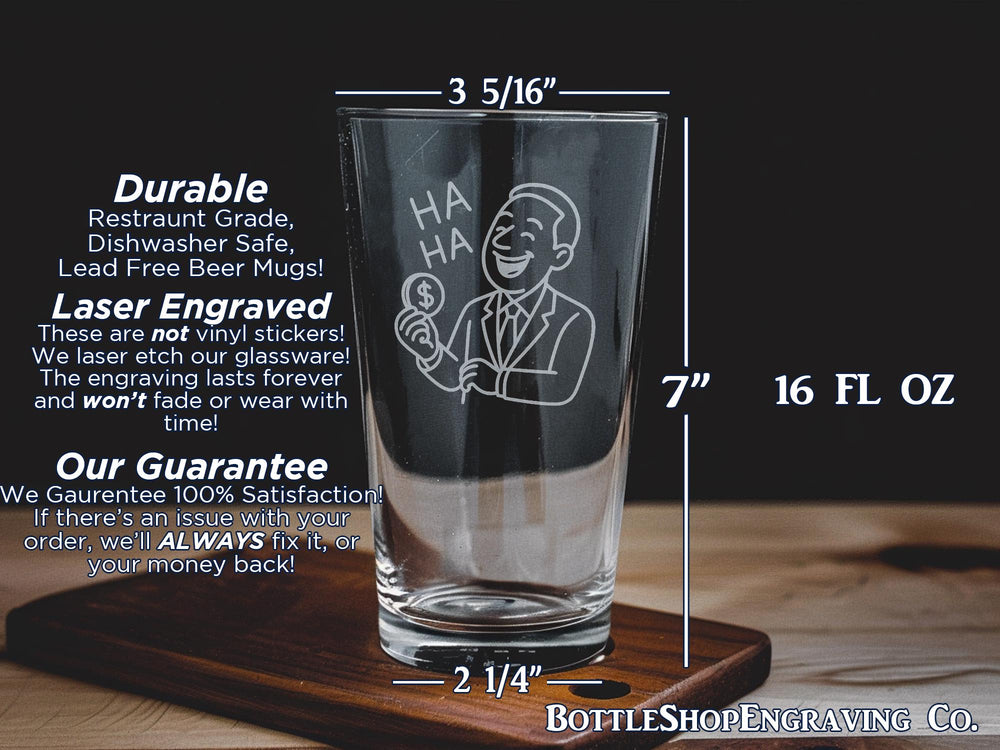 Funny Finance Joke Pint Glass: Accountant Gift, CPA Barware