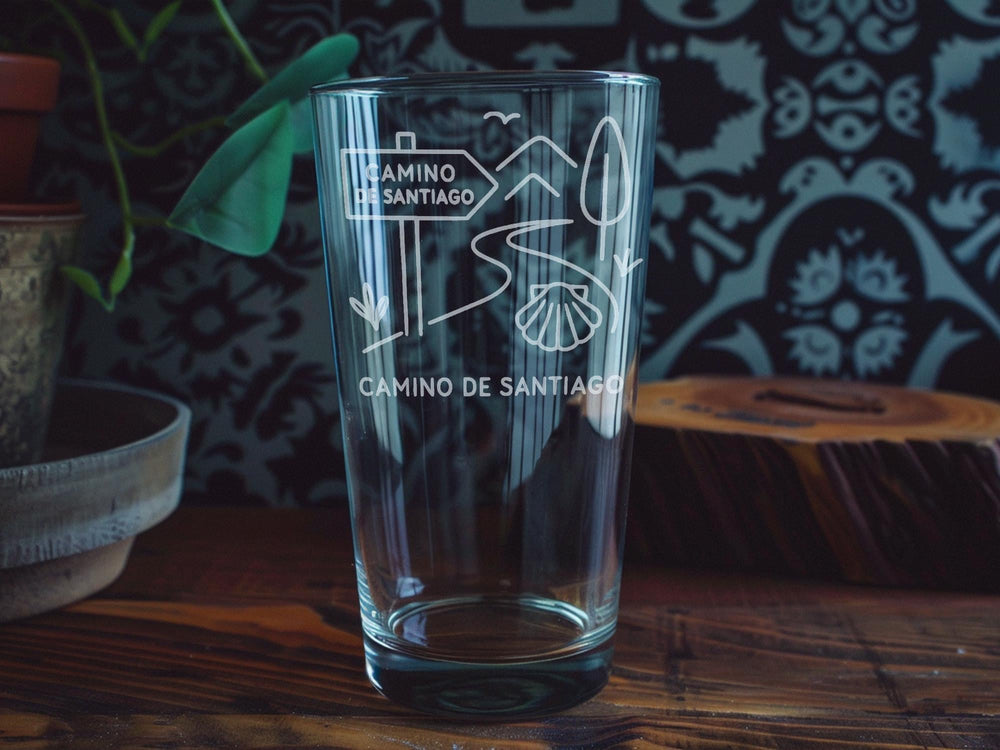 Camino de Santiago Spain Pint Glass – Iconic Pilgrimage Route Souvenir Featuring Spanish Way Design
