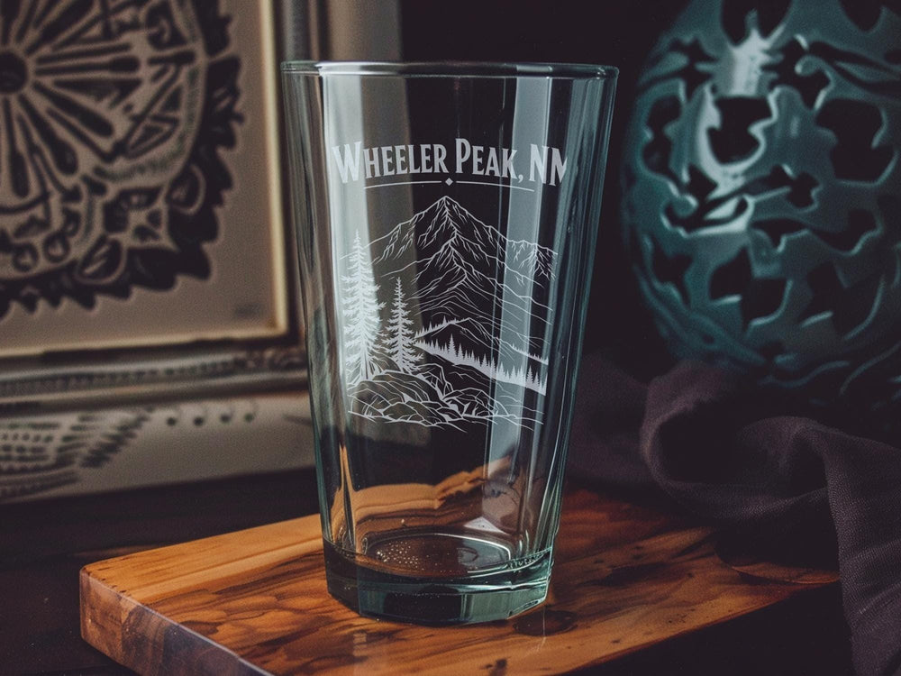 Wheeler Peak New Mexico Pint Glass Souvenir Mountain Summit Landmark Drinkware Gift