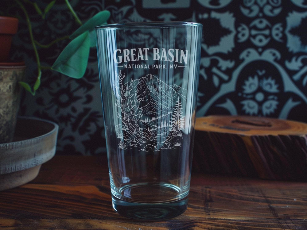 Great Basin National Park Nevada Pint Glass, Great Basin NP Souvenir Drinkware, Baker NV Travel Gift, National Park Glass