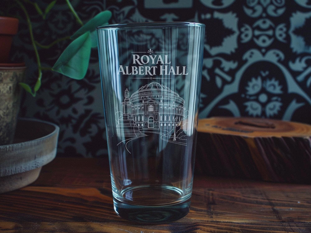 Royal Albert Hall Pint Glass, London Landmark Drinkware, Concert Hall Souvenir Beer Glass, UK Travel Gift