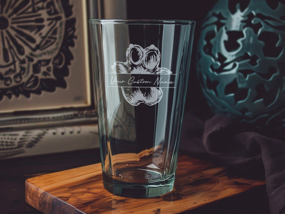 Personalized Dog Paw Print Pint Glass: Beer Lover Gift