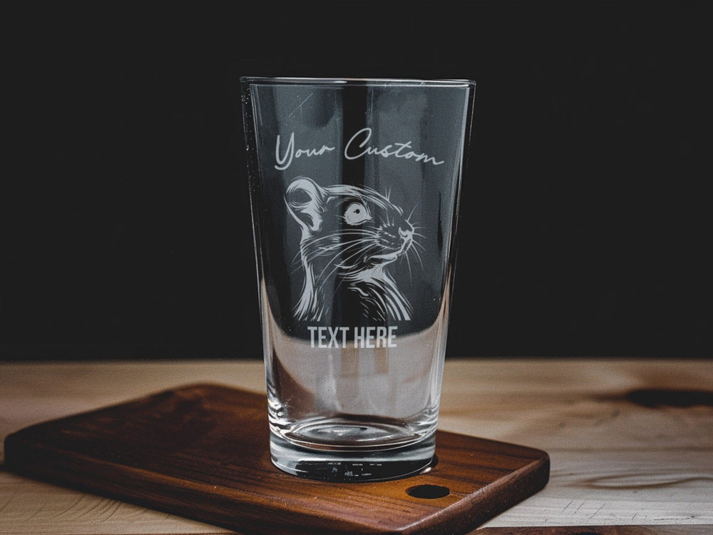 Engraved Gerbil Pint Glass: Personalized Beer Gift, Animal Barware