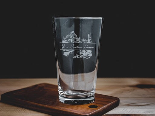 Glacier National Park Pint Glass: Engraved Montana Beer Souvenir