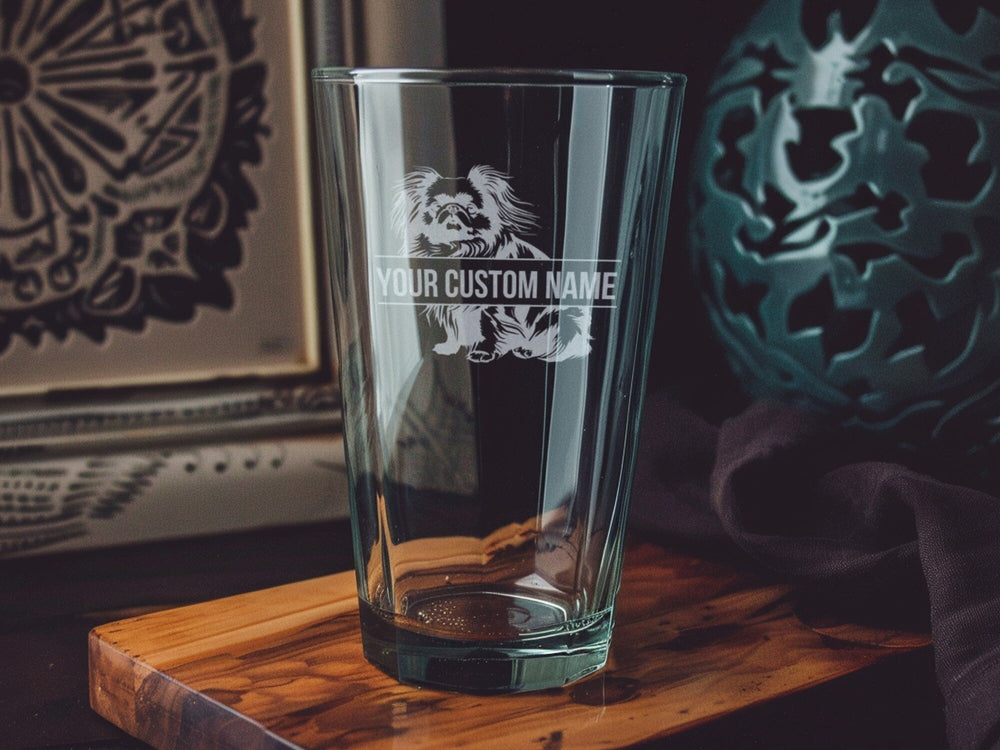 Personalized Pekingese Pint Glass: Engraved Dog Lover Gift