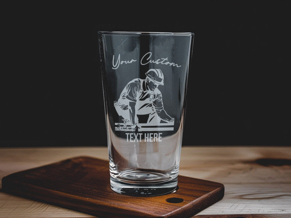 Personalized Pipefitter Pint Glass: Laser Engraved Beer Gift