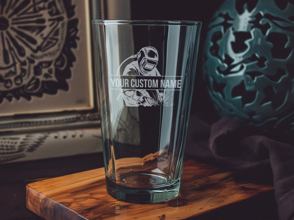 Welder Pint Glass: Personalized Beer Lover Gift