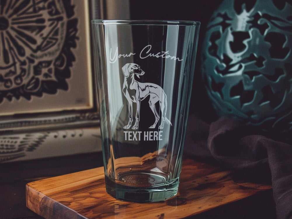 Saluki Pint Glass: Personalized Dog Breed Beer Glass