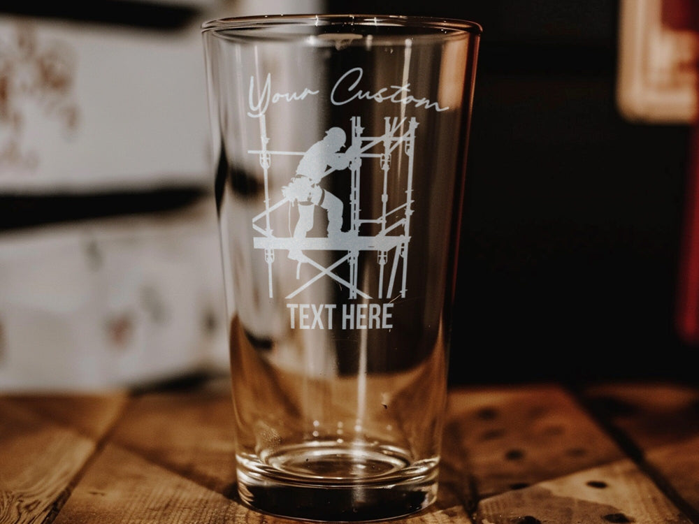 Scaffolder Pint Glass: Personalized Construction Gift