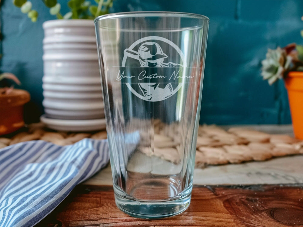 Baseball Player Pint Glass, Swing Bat Design, Beer Lover Gift, Sports Barware, Collectible Glassware