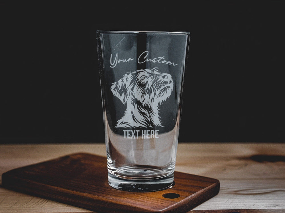 Wirehaired Pointing Griffon Pint Glass, Dog Lover Gift, Beer Enthusiast, Unique Barware, Collectible Glassware