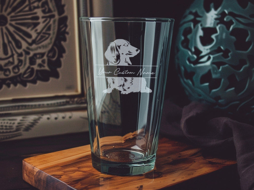 Dachshund Pint Glass, Beer Lover Gift, Dog Themed Drinkware, Home Bar Accessory, Unique Glassware